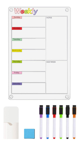 Calendario Magnético, Tablero De Notas Reutilizable Color L