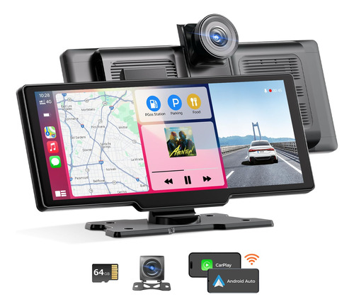 Estereo Inalambrico Wifi Carplay Para Coche Camara Tablero