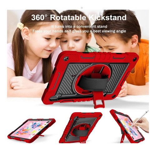 Funda Carcasa Antigolpes Armadura 360 Para Tab S10 Fe 10.9 Rojo
