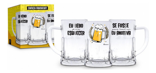 Caneca Vidro 565ml - Eu Bebo Para Esquecer