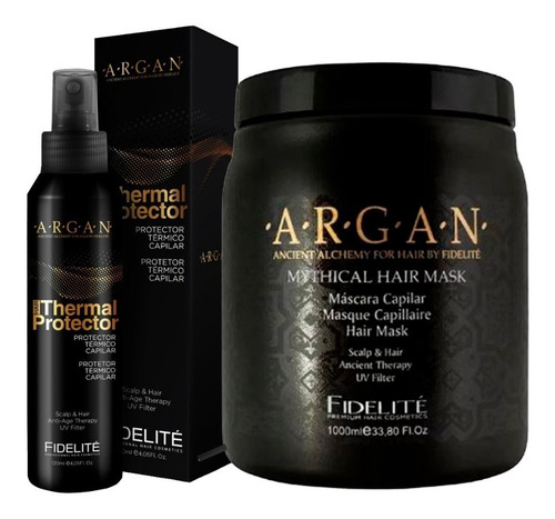 Mythical Mascara Capilar Argan + Protector Termico Fidelite