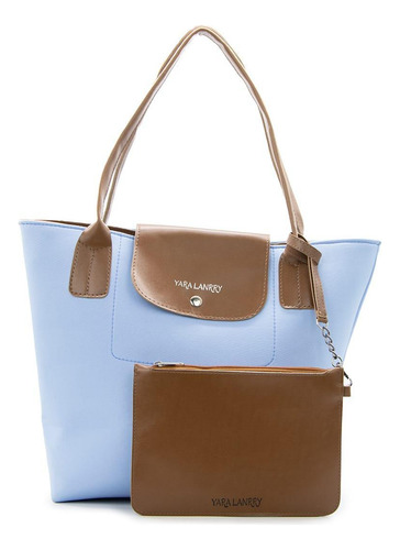 Bolsa Yara Bags Tote Shopper Básica Feminina Azul Claro
