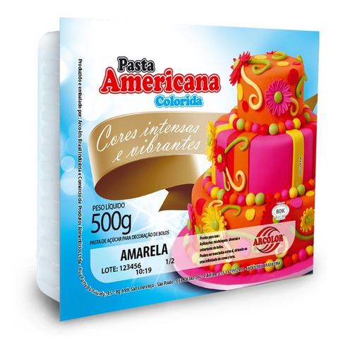 Pasta Arcolor Americana 500g Colorida Escolha A Cor Imediato