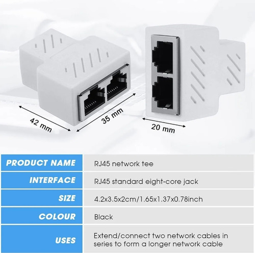 2 Pcs Cople Para Cable De Red Rj45, Conectores De Cable De Red, Extensor De Cable Ethernet Para Cat7/cat6/cat5 Union Hembra A Hembra