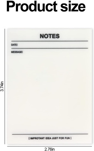 1 Bloc Notas Adhesivas Color Blanco Transparentes Diseño 