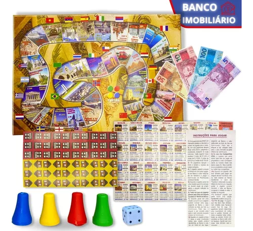 Jogo De Tabuleiro Banco Imobiliário Mesa Brinquedo Educativo F114