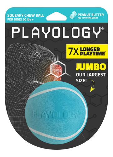 Chew Ball Playology Squeaky Para Perros, Con Aroma A Mantequ