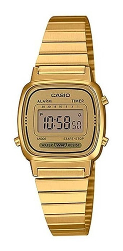 Imagen 1 de 4 de Reloj Casio La670wga Dorado Digital Retro La670w - Original