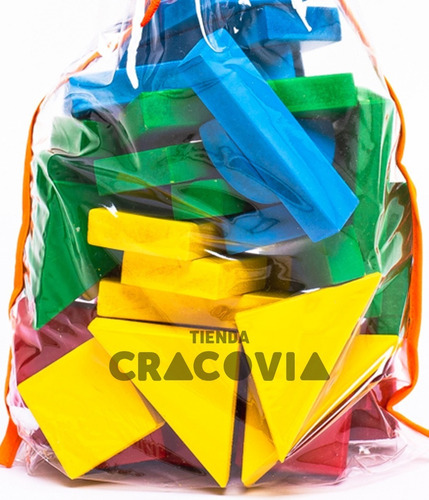 Juego Construcción Madera Bloques Gigantes Didactico 40 Pcs