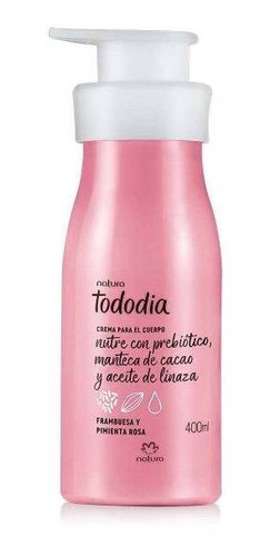 Crema Corporal 400ml Frambuesa Y Pimienta Rosa De Natura.