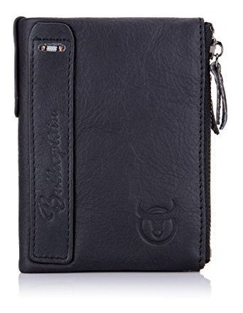 Bullcaptain Cartera De Cuero Genuino Para Hombres 8b5wn