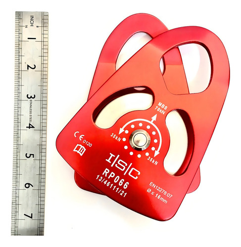 Polea Placas Oscilante Aluminio Balero 70kn Rescate Vertical