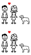 Comprar Calcos Para Autos Familia 2 Parejas Enamoradas + 2 Perros