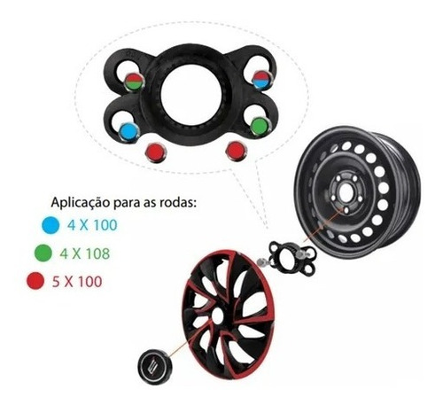 Imagem 2 de 2 de Jogo 4 Calota Velox Aro 15 Grafite Peugeot 206 207