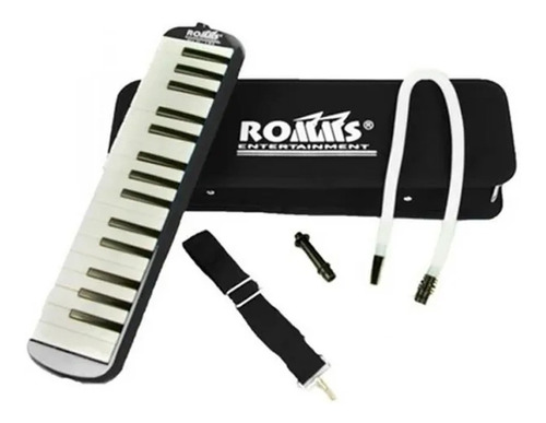 Melodica Escolar 32 Teclas Estuche Rígido De Lona Color Negro