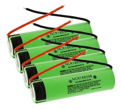 2 Baterias Ncr18650b - Li-ion Mh12210 Com Fio