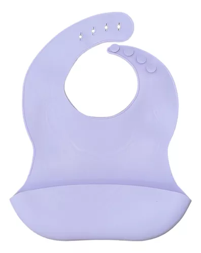 Babero Silicona Bebe Con Bolsillo Contenedor Regulable