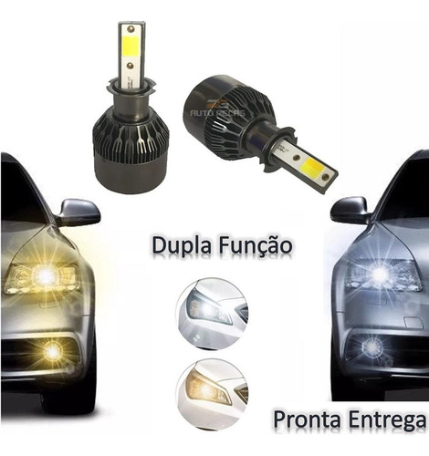 Super Led Duas Cores 3000k/6000k Farol Milha Vw Gol G2