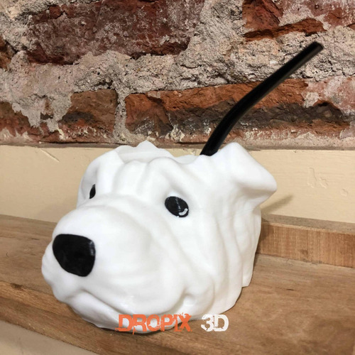Imagen 6 de 11 de Mate 3d Sharpei Incluye Bombilla Pintado A Mano Perro Raza