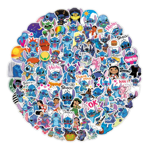 Pack 20 Calcomanías Stickers Vinilo Termo Lilo Stitch Disney