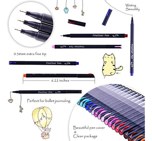 Tebik 108 Pack Journal Planner Pens Bolígrafos De Colores, 1