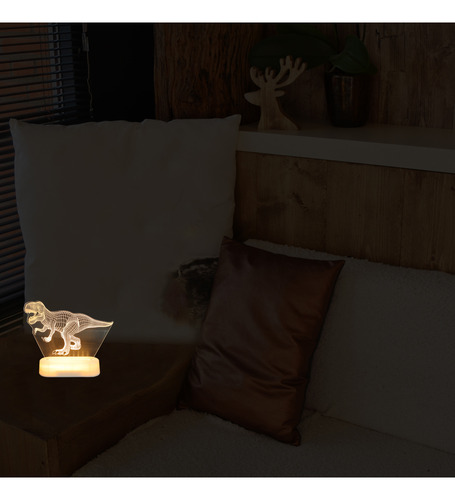 Luz Nocturna Con Forma De Dinosaurio Para Niños: Lámpara De