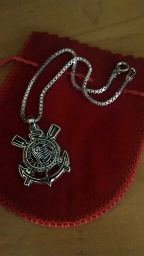 Imagem 4 de 6 de Corinthians Pulseira Com Medalha Em Prata 925
