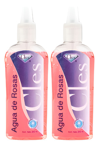 Agua De Rosas 250ml Tónico Facial, Cles, 2 Piezas