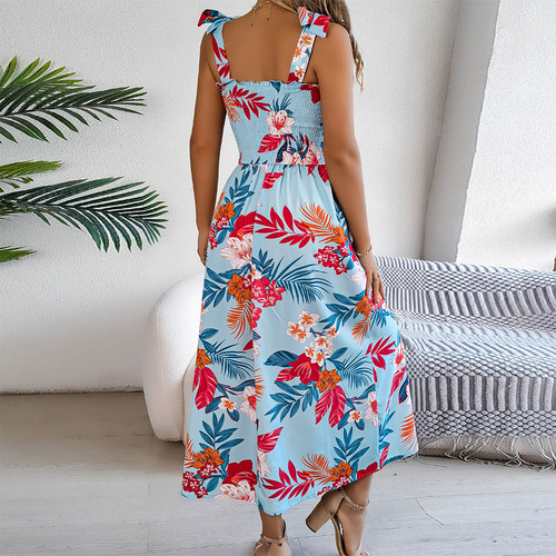 Vestido Sin Mangas Con Hombros Descubiertos Y Cintura Con Es
