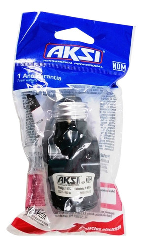 10 Pack Socket Portalampara Doble Ladron Negro Aksi