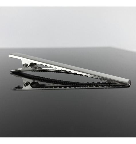 1 Millar Pinzas Cocodrilo Para Cabello Broches 7.5cm Peinado Color Plateado
