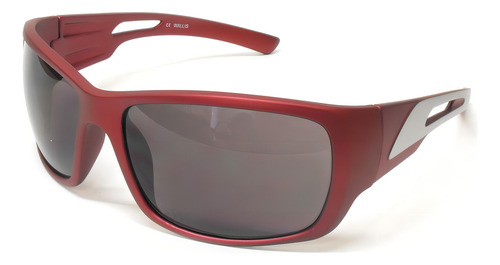 Lentes Deportivos Wallis S2001215 Armazón Vino Mate Micas Humo Pvc