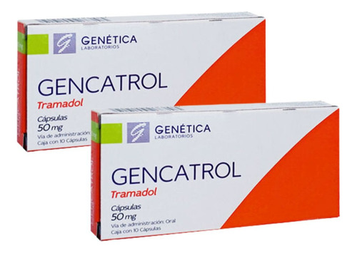 Gencatrol (tramadol) Dos Cajas Con 10 Caps De 50 Mg Cada Una