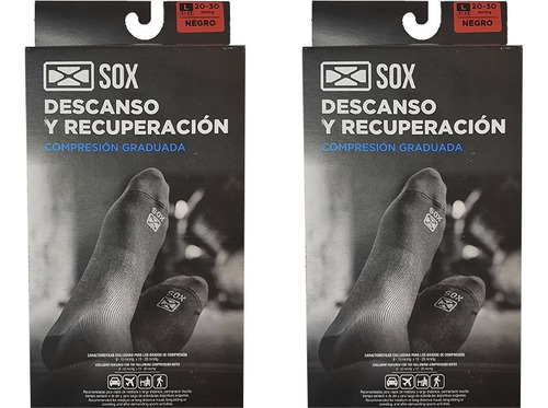 Combo X2 Medias Descanso Compresión 20-30 Sox Negro (me24c)