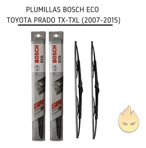 Plumillas Toyota Prado Tx-txl Bosch Eco 2007-2015 (2 Units)