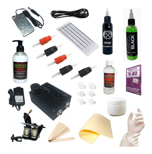 Kit Tattoo Economico Maquina Bobina - 16 Articulos + Envio