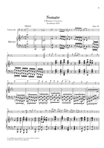 C. Sain-saens: Sonata No.1 In C Minor Op.32 For Violoncello