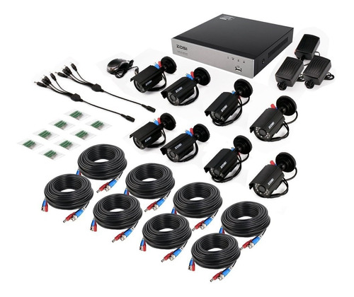 Kit Dvr 8 Canales 8 Camaras Bala 1280 Tvl Seguridad Ahd 