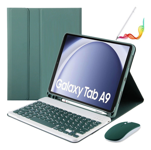 Funda C/teclado, Mouse Y Lápiz Para Galaxy Tab A9 8.7in