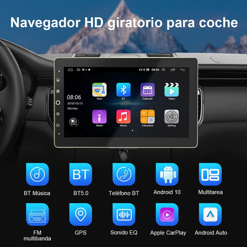 10'' Android 2+32g Carplay Autoestéreo Wifi Doble Din Camara