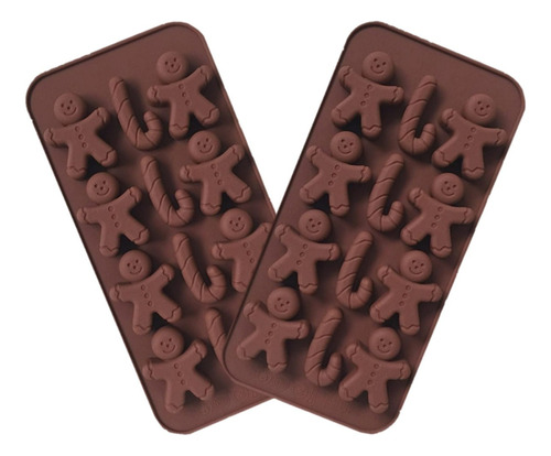 Pack X2 Molde Silicona Chocolate Navidad Moldes Repostería  