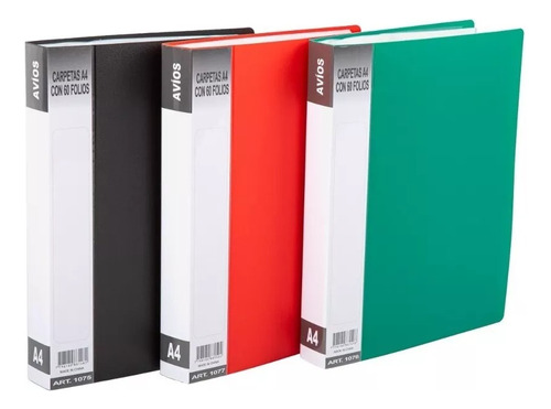 Carpeta A4 Con 80  Folios Pvc - O F E R T A -