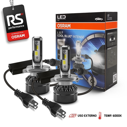 Kit Par Lâmpadas Led Osram H4 P43t 6000k Farol Neblina