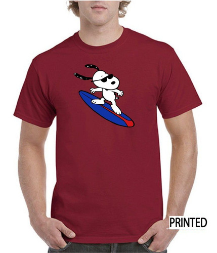 Imagen 1 de 2 de Polera Hombre Estampado Snoopy Surfeando