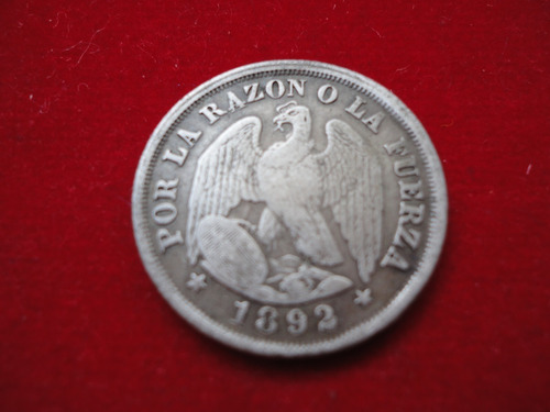 Moneda De Plata Chile 20c. 1892