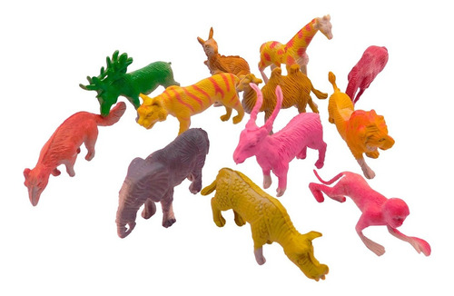 Animales Salvajes X12 Figuras Didácticas Niños Gm1911-125