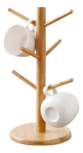 Porta Tazas De Pie Organizador Cocina Bambu 16 X 35 Cm Arbol