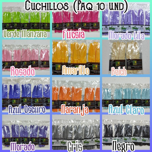 Cuchillos Plásticos Para Fiesta Paq 10 Unds (venta 8 Paq)