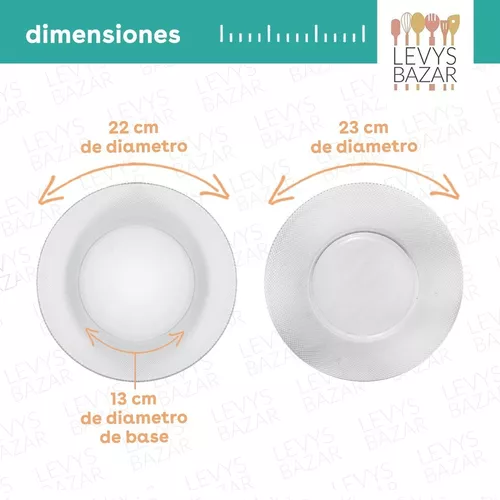 Set Juego Vajilla 6 Platos Playos + 6 Hondos + Vasos Vidrio