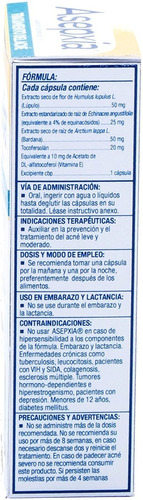 Imagen 3 de 5 de Tratamiento Para Acné Asepxia Leve Y Moderado 2 Pack 60 Caps